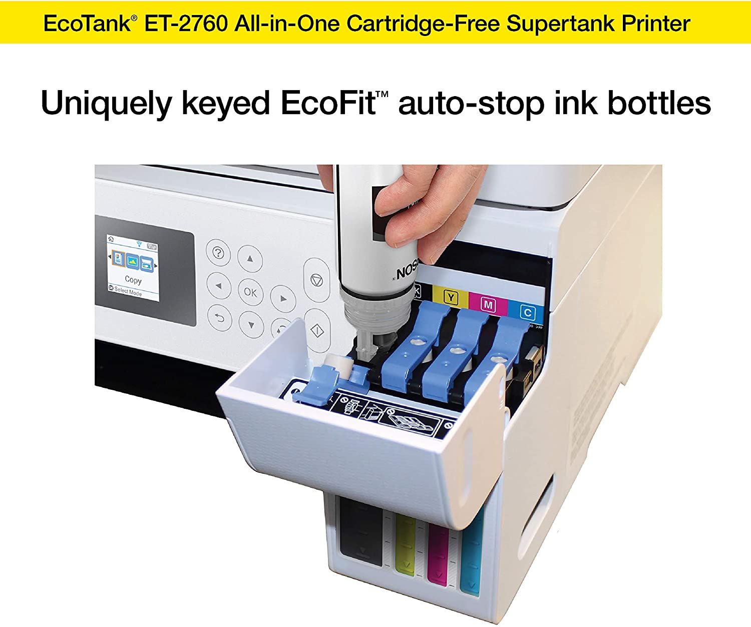 Epson EcoTank ET-2760 Wireless Color All-in-One Cartridge-Free Supertank Printer with Scanner and Copier Epson EcoTank ET-2760 Wireless Color All-in-One Cartridge-Free Supertank Printer with Scanner and Copier